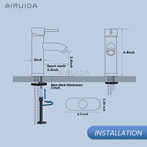 Airuida Brushed Nickel Bathroom Bowl Sink Faucet Short Single Handle Single Hole Bathroom Rv Vessel Faucet With Circular Spout Lavatory Vanity Washbasin Mixer Tap With Pop Up Drain 1 Hole Or 3 Hole #TOP5