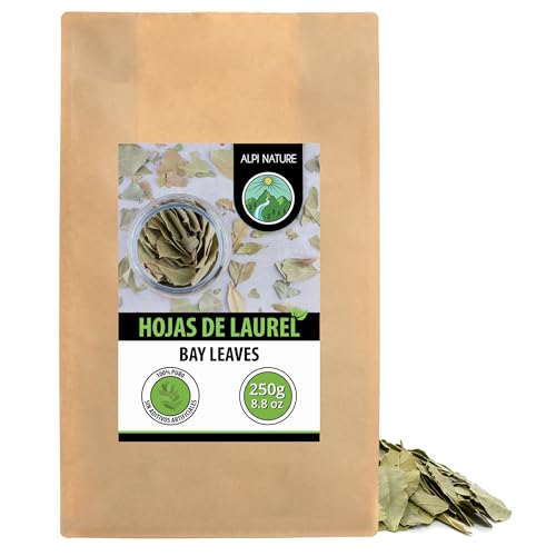 Alpi Nature Hojas de Laurel Enteras 250g, Hojas Secas Enteras, Especia de Laurel para Cocinar