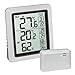 TFA Dostmann Thermomètre sans fil INFO, 30.3065.02, avec émetteur extérieur, mesure de la température intérieure et extérieure, particulièrement précis, capteur suisse de précision, blanc