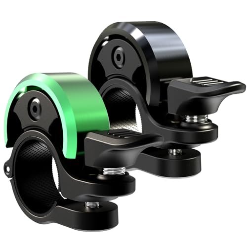 Greallthy Bicycle Bell, Mini Aluminium Alloy Bell Bicycle Super Loud Bicycle Bell, 2025 Upgrade Bicycle Bell for MTB Road Bike Ebike Mountain Bike, 19-25.4 mm Handlebars