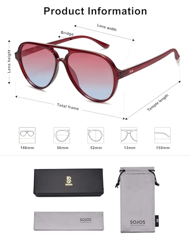 Image of SOJOS Classic Polarized Aviator Sunglasses for Women Men, Retro Trendy Aviators Shades SJ2201