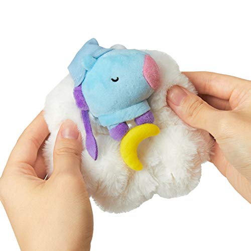 BT21Dream of Baby MANG Character Scrunchie Elastic Hair Tie Band Accessories for Women and Girls, White/Blue