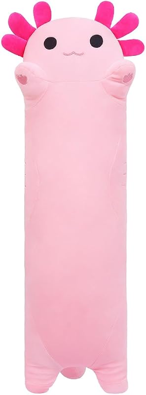 Long Axolotl Plush, 19.6” Long Axolotl Body Pillow for Kids, Cute Axolotl Stuffed Animals for Girls, Soft Plushies Toy Gifts for Birthday Pink