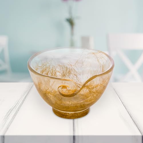 Image of Handcrafted Resin Yarn Bowl, Knitting Resin Storage Bowl, Crochet Kit Organizer. (Golden)