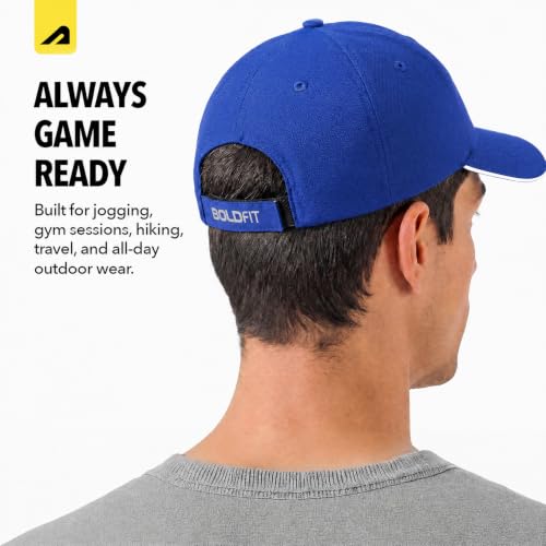 Image of Boldfit Sports Cap for Men & Women, Lightweight Quick Dry Foldable Baseball Cap with Adjustable Strap, Breathable Sun Protection Hat for Running, Gym, Cricket, Travel & Outdoor Activities- Royal Blue
