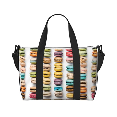 Sac de sport de voyage à motif macaron : votre compagnon idéal du fitness au week-end