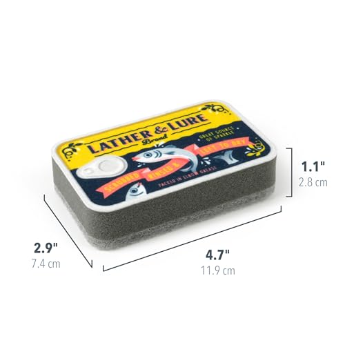 Image of Genuine Fred Tidy TINS Sardine Sponges, Set of 2, Durable Layered Sponges, Fun and Quirky Tinned Fish Inspired Kitchen Accessory, Gift-Ready Packaging