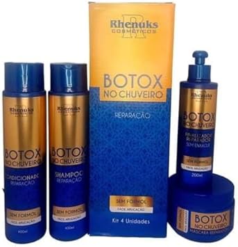 Kit Tratamento Capilar Profissional Botox no Chuveiro Reparação Total Rhenuks