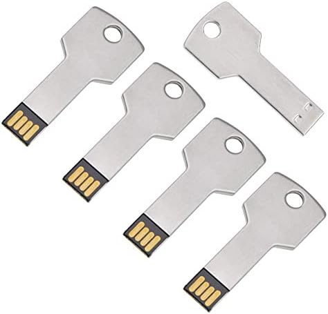 Uflatek USB 2.0 Memory Stick 64 GB Key Type Flash Drive Capless Silver U Disk Metal-Casing Pendrive Fashion Thumb Drive Fold Data Storage For Birthday Christmas Wedding Gifts