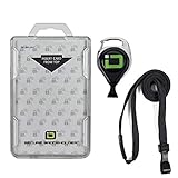 ID Stronghold Secure Badge Holder Duolite - RFID Blocking 2 Card ID Badge Holder with Lanyard and Retractable Reel - PIV, CAC and Work Cards - Heavy Duty Plastic Badge Protector - FIPS 201 Approved