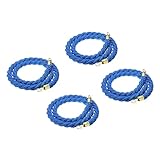 ツイストスタンションロープ 4本入り ポリッシュスナップフック付き 群衆制御バリア レッドカーペットイベント、VIPライン、グランドオープニング用 (4フィート)