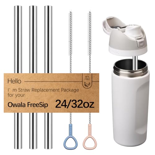 WK IEASON 3 Pcs Reusable Straws for Owala FreeSip/Flip 24oz 32oz