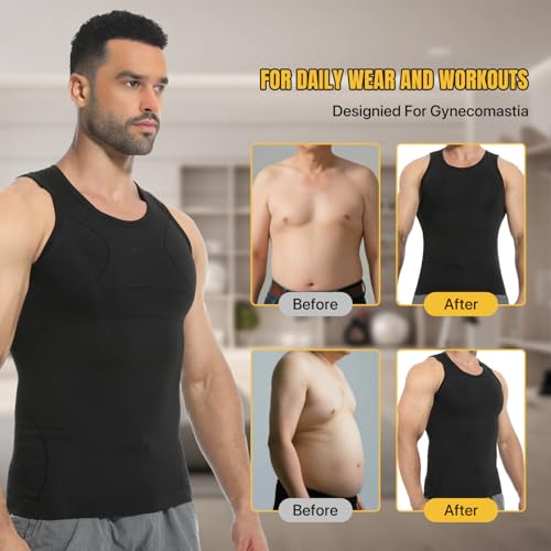Compression Shirt Men, Gynecomastia Tank Top, Slimming Undershirts, Tummy Control Shapewear, Mens Body Shaper Vest4