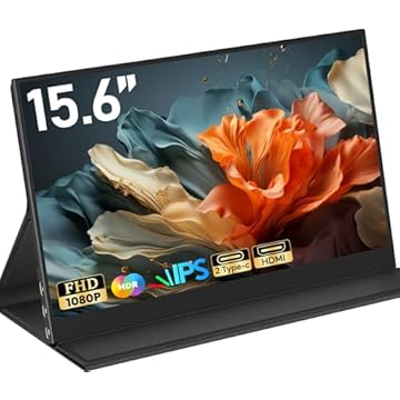 Monitor portátil de 15.6", monitor portátil para laptop 100% sRGB FHD 1080p, tela IPS para cuidados com os olhos para escritório e entretenimento