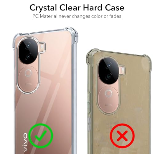 Image of Jkobi Shockproof Crystal-Clear Back Cover for Vivo V40e (Anti Yellow Case | Drop & Camera Protection | Hard Polycarbonate)
