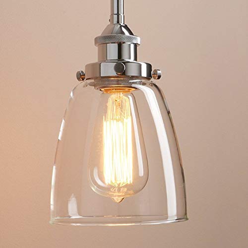 Lightsjoy Suspension Industrielle en Verre Lustre Luminaire Vintage Edison Eclairage de Plafond pour Salon Chambre Couloir Restaurant Hôtel Bar, E27 (sans ampoule)[Classe énergétique A++] Cover