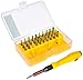 Fairey 32 en 1 mini juego de destornilladores, kit de destornilladores de precisión reemplazable de 30 bits Different Size Flatbead Phillips de diferentes for Jewdry, Watch, Electrónicos Amarillo