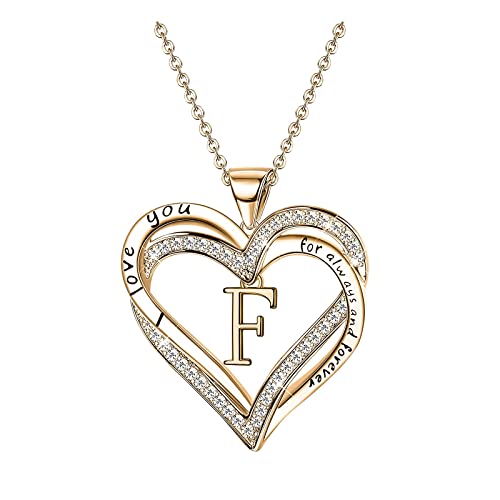 Collier amour chaîne cœur et initiale pour un cadeau d'anniversaire