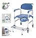 HTRTH Portatile Pieghevole a rotelle Sedile/WC 4-in-1-WC con Ruote/sede Doccia/Sedia con Freni delle Ruote di Trasporto for Le Donne Incinte Elder disabili 83