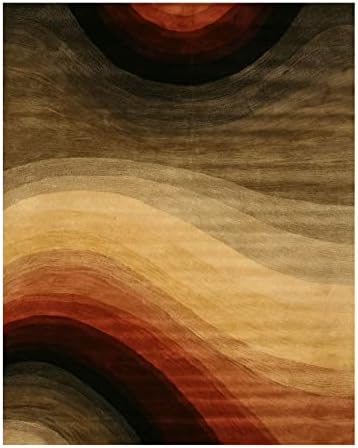 EORC T57MU4X4R Hand-Tufted Wool Desertland Rug, 4' Round, Multicolored