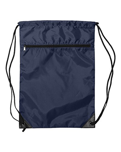 Liberty Bags Zipper Drawstring Backpack OS NAVY
