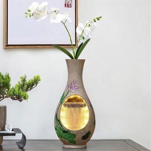 Fuente de agua circular para decoración de escritorio en cascada 7