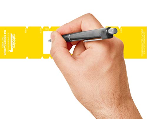Tabbies File Pocket Handles, 9.63 X 2, Yellow/White, 4/Sheet, 12 Sheets/Pack #TOP1