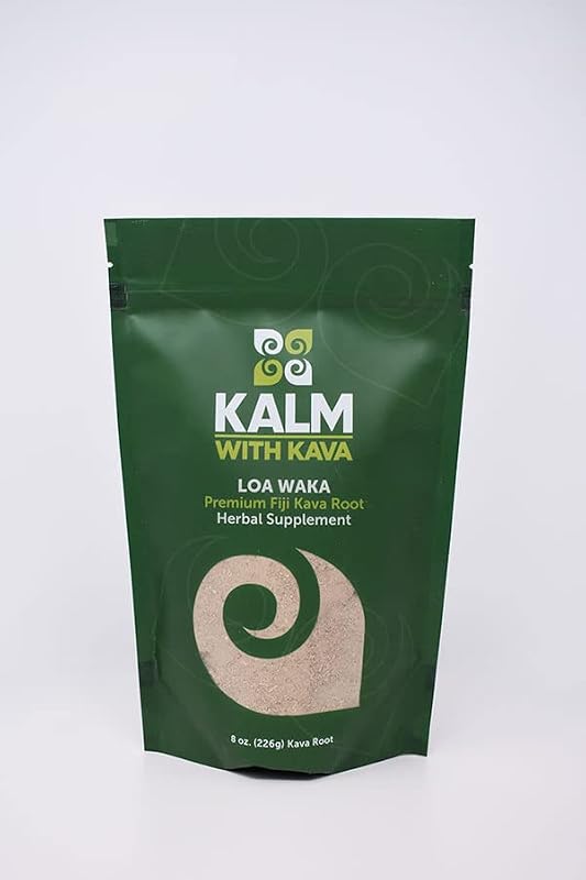 KALM Suplemento fitoterápico de kava em pó Loa Waka, moagem tradicional, 227 g