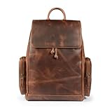 MegaGear Napa Rucksack aus echtem Leder, stilvoll, schützend, vielseitig, Mehrzweck-Rucksack,...