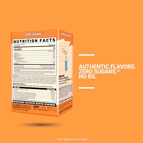 Image of GHOST Sugar-Free Energy Drink Packets, Orange Cream, 24 Sticks