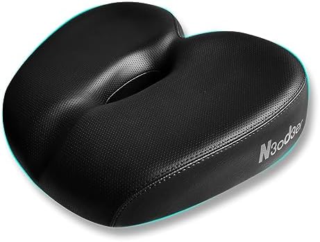 N3od3er Comfortable Bicycle Saddle for Exercise and Road Bicycle Oversized Comfort Seat for Stationary Extra Wide Replacement Padded Bike Saddle Cushion for Women and Men (Noseless)