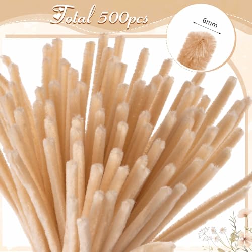 Image of Peryiter 500pcs Pipe Cleaner Craft Pack, Boho Color, 12 Inch