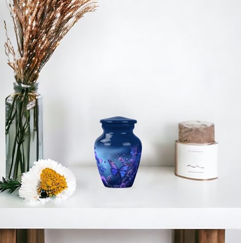 Image of Butterfly Urn for Ashes - Small Cremation Urns for Human Ashes Adult Male Female - Mini Decorative Funeral Urns for Women - Memorial Urn for Adult Male Dad - Keepsake Set of 2