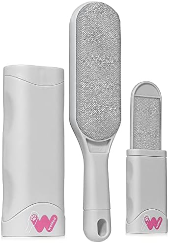 Pet Hair Remover for Couch Furniture Clothing Car Seat Carpet Pet Bed Fur Lint Brush Fur Remover Fur Lint Removal Dog Hair Remover Cat Hair Remover Double-Sided Brush Self-Cleaning Base (New Grey)