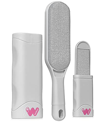 Pet Hair Remover For Couch Furniture Clothing Car Seat Carpet Pet Bed Fur Lint Brush Fur Remover Fur Lint Removal Dog Hair Remover Cat Hair Remover Double-Sided Brush Self-Cleaning Base (New Grey) #TOP2