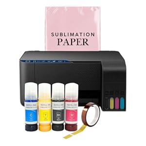 A4 Sublimation Printer for Clothes, T-Shirt Transfer Printing Machine, Direct to Film Printer. 4 Sublimation Ink Set: C/M/Y/B, Printing Paper,Tape Heat. Printers Conversion
