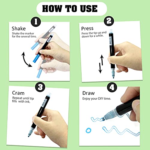 Shimmer Markers Super Squiggles Outline Markers Set Double Line Outline Pens 12 Colors Self Outline Metallic Markers For Drawing, Art, Greeting Card, Craft Project, Poster, Painting, Self Journal #TOP3