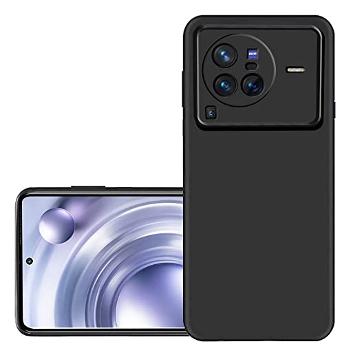 Image of TheGiftKart Back Cover Case for Vivo X80 PRO | Soft Silicon Rubberised Matte Cover | Protective Sleek Profile | Camera Protection Bump Back Case for Vivo X80 PRO (Black)