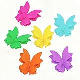 Caractéristiques : Chaque set contient six papillons en papier de couleurs différentes : violet, rose, orange, jaune, vert et bleu. Chaque papillon a une envergure d’environ 23–25 cm et une longueur de 22 cm une fois entièrement déplié.