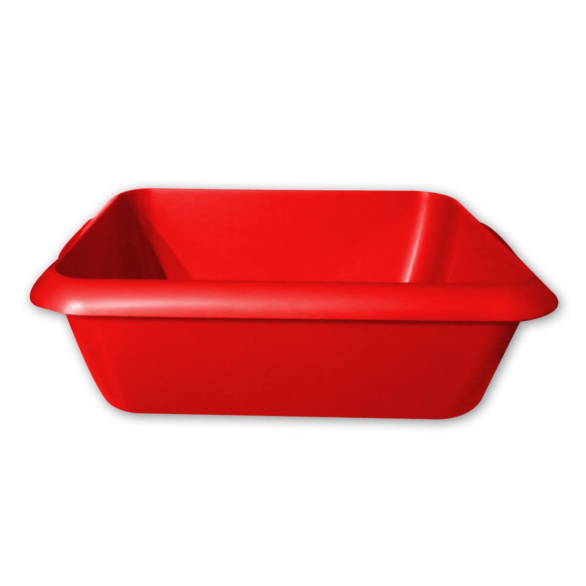 GAB Plastic, Rectangle Basin, Plastic Washbasin, Cleaning Accessory, Multipurpose Washing Sink, Medium Plastic Washbowl, Recycled Plastic, Sturdy and Durable. (Red)