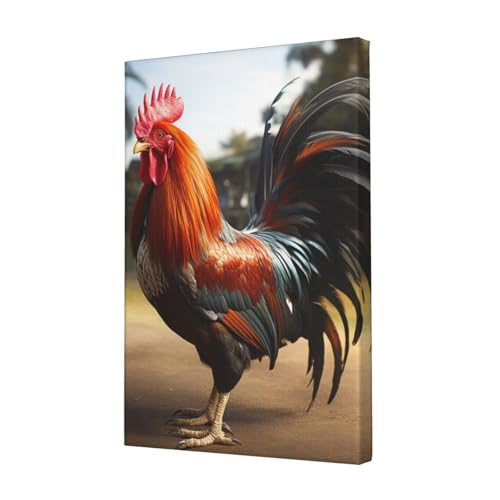 Toile murale coq moderne 45,7x30,5 cm peinture esthétique chambre adulte