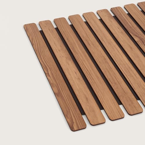 Image of HOME 360 Modern Slat Table Runner | Decorative Finish MDF Slats with Intricate Cut-Out Patterns | Rollable Table Centerpiece for Dining Room, Kitchen | (TAN 3, 14X36 INCH)