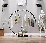 CuNtoHHH Kleiderständer, stilvoller runder Kleiderständer für Modegeschäfte – vielseitiger Garderobenständer in Gold, Weiß und Schwarz – perfekt zum Präsentieren von Kleidung und Accessoire