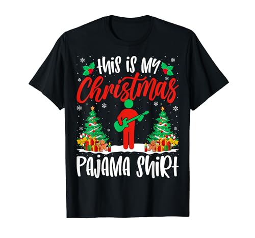 Bassist Xmas Pajama Shirt Bass Player Christmas Holiday Camiseta