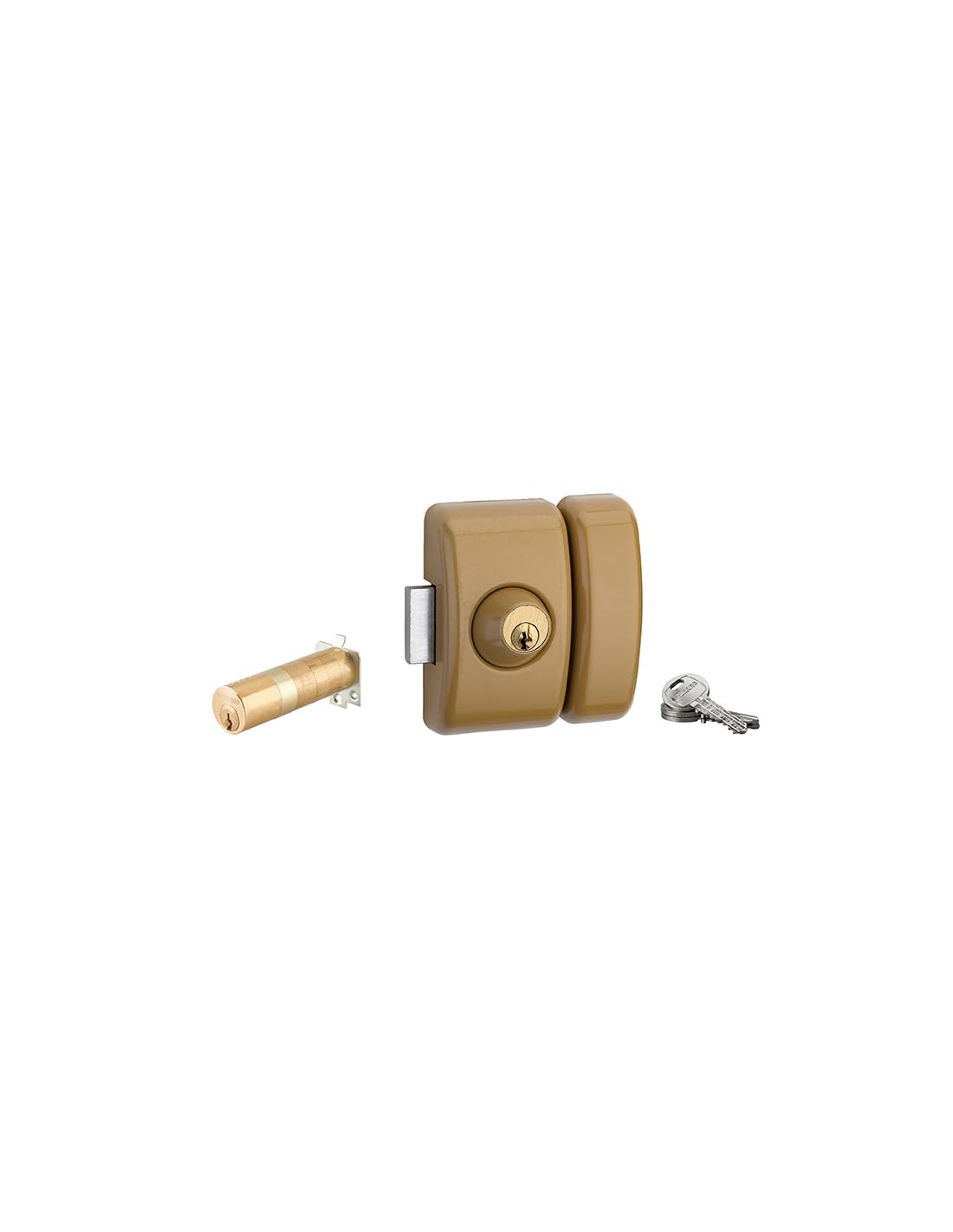 THIRARD - Verrou Double Entrée Universel Ajustable - Cylindre 35 à 80 mm - Acier - 5 Clés - Epoxy Bronze - Sécurité Domestique - Double Entrée Cylindre - Bronze