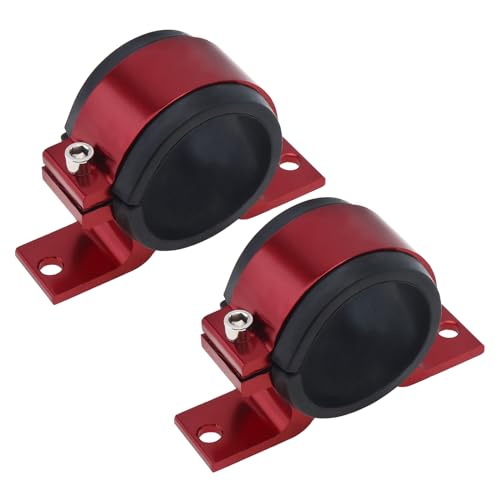 DriSentri Fuel Filter Mounting Bracket, 2PCS 50mm Fuel Pump Clamp Holder for Car Oil/Fuel/Gas Pump, Red