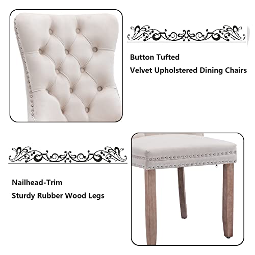 Aoowow-Velvet-Upholstered-Dining-Chairs-Set-of-2-Wingback-Armless-Side-Chairs-Button-Tufted-with-Solid-Wood-Legs-for-Kitchen-Dining-Room-Beige Aoowow Velvet Upholstered Dining Chairs Set of 2 Wingback Armless Side Chairs Button Tufted with Solid Wood Legs for Kitchen Dining Room Beige
