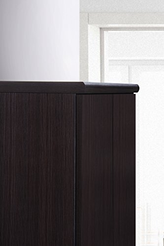 Hodedah 2 Door Wardrobe with Adjustable/Removable Shelves & Hanging Rod, Chocolate