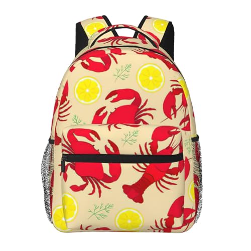 Mochila para laptop EdWal y viaje urbano con diseño de langosta para hombres y mujeres
