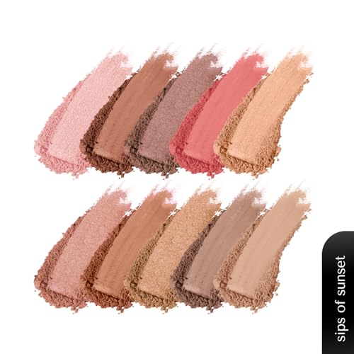 Image of BELLAVITA Intense Drama Eyeshadow Palette | 10 Blendable Shades | Matte, Shimmer & Satin Finishes | Long-Wear, Crease-Proof, Smudge-Resistant | Lightweight & Buildable | Sips of Sunset | 10g